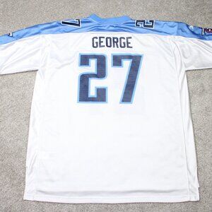 Eddie George #27 Jersey Mens 2XL XXL White Reebok NFL On Field Tennessee Titans